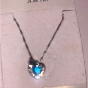 Blue Heart Pendant Necklace